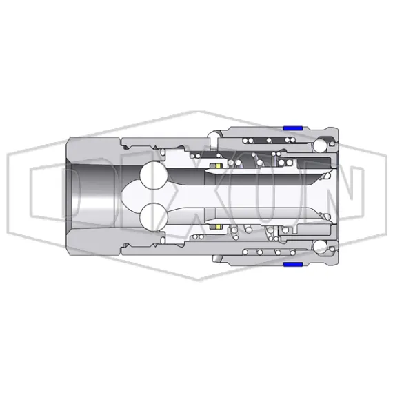 HTZ-Series Correct Connect® Flush Face Female Threaded Coupler CAD