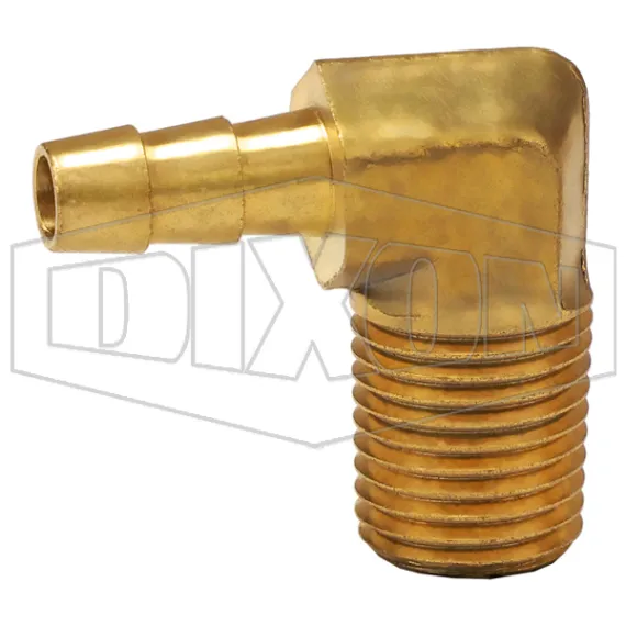 Male NPTF x Hose Barb 90° Elbow