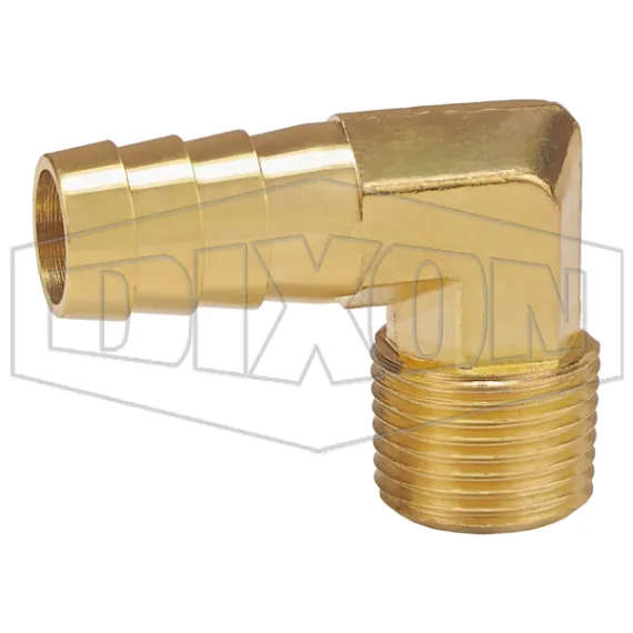 Male NPTF x Hose Barb 90° Elbow