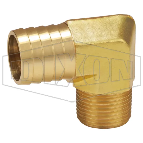 Male NPTF x Hose Barb 90° Elbow