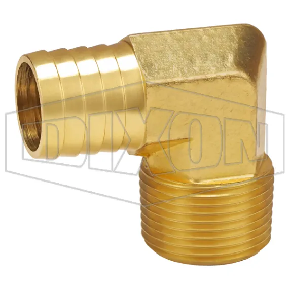 Male NPTF x Hose Barb 90° Elbow