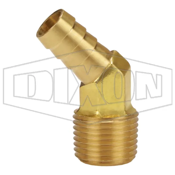 Male NPTF x Hose Barb 45° Elbow